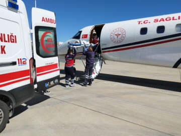 Seyhan bebek, ambulans uçakla Mardin'den Ankara'ya götürüldü