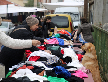 Sokak hayvanları için pazarda gönüllü satış yapıyorlar