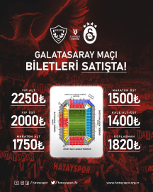 Hatayspor - Galatasaray maçı bilet fiyatları belli oldu